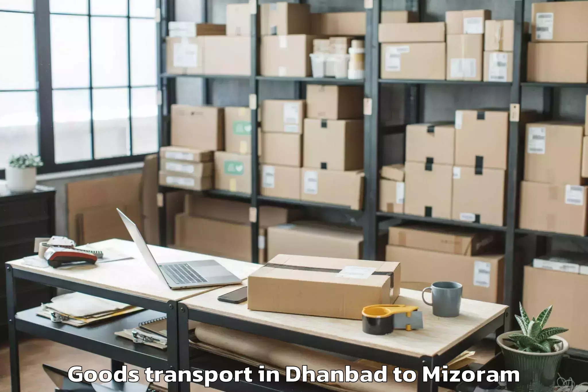 Book Dhanbad to Khawzawl Goods Transport Online